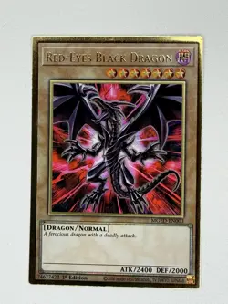 Yu-Gi-Oh Red-Eyes Black Dragon MGED-EN003 Gold Rare 1st Edition Lightly Played - Image 1