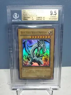 BGS 9.5 - Blue-Eyes White Dragon LOB-001 1st Edition Yugioh Gem Mint - Image 1