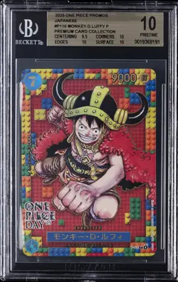 2025 ONE PIECE JPN PROMO CARDS PREM CARD COLL ##P110 MONKEY D. LUFFY BGS 10 - Image 1