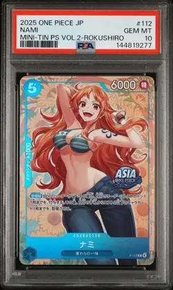 Nami 112 One Piece Japanese Mini-Tin Pack Set Vol.2 ROKUSHIRO GEM MINT PSA 10 - Image 1