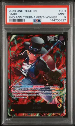 2024 ONE PIECE PROMOS 2ND ANV TOURNAMENT-WINNER #001 SABO PSA 9 - Image 1