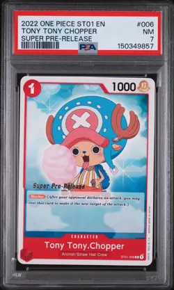 2022 ONE PIECE STARTER DECK ST01-STRAW HAT CREW #006 TONY TONY CHOPPER PSA 7 - Image 1