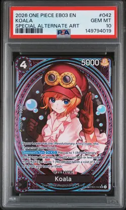 2026 ONE PIECE EB03-EXTRA BOOSTER -ONE PIECE HEROINES ED- #042 KOALA PSA 10 - Image 1