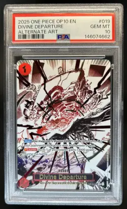 2025 One Piece Royal Blood OP10 Divine Departure Rare Alt Art #OP10-019 PSA 10 - Image 1