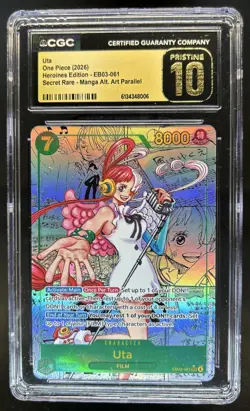 2026 One Piece Heroines Edition Uta Secret Rare PRISTINE #EB03-061 CGC 10 - Image 1