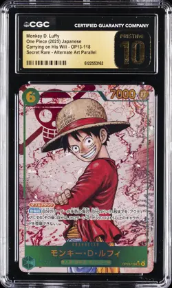 2025 ONE PIECE JPN CARRYING ON HIS WILL ALT ART MONKEY D. LUFFY CGC 10 PRISTINE - Image 1