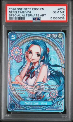 2026 ONE PIECE EB03-EXTRA BOOSTER -ONE PIECE HEROINES ED- NEFELTARI VIVI PSA 10 - Image 1