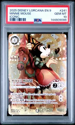 2025 DISNEY LORCANA EN 9-FABLED ICONIC MINNIE MOUSE - SWEETHEART PRINCESS PSA 10 - Image 1