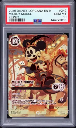 2025 DISNEY LORCANA EN 9-FABLED ICONIC MICKEY MOUSE - BRAVE LITTLE PRINCE PSA 10 - Image 1