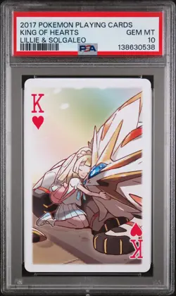 2017 POKEMON PLAYING CARDS LILLIE GLADION & LUSAMINE KING OF HEARTS PSA 10 - Image 1