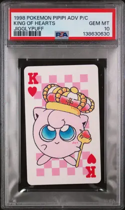 1998 POKEMON PIPIPI ADVENTURE PLAYING CARDS JIGGLYPUFF KING OF HEARTS PSA 10 - Image 1