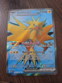 Pokemon TCG Zapdos EX Full Art Ultra Rare Holo Card 192/165 Scarlet & Violet 151 - Image 1