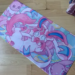 Sylveon Rubber Playmat Play Mat For Tcg Trading Card Game Pokemon Kawaii Cute - Image 1