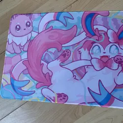 Sylveon Rubber Playmat Play Mat For Tcg Trading Card Game Pokemon Kawaii Cute - Image 2