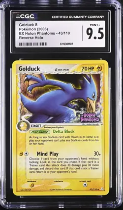 CGC 9.5 Golduck 2006 EX Holon Phantoms 43/110 Reverse Holo Stamped Pokemon Card - Image 1