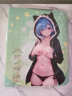 Anime Waifu Trading Card 9-Pocket 3-Ring Zipper Binder - Rem - Image 1