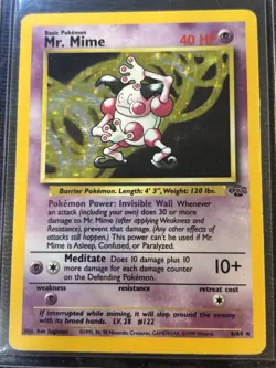 Pokemon TCG Jungle Set Mr. Mime Holo Rare Card 6/64 Vintage WOTC 1999 NM - Image 1