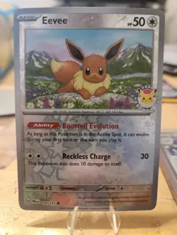 Eevee 074/131 STAMPED Promo Card 2025 Pokemon Day Prismatic Evolutions NM - Image 1