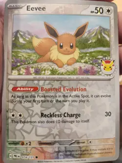 Eevee 074/131 STAMPED Promo Card 2025 Pokemon Day Prismatic Evolutions NM - Image 2