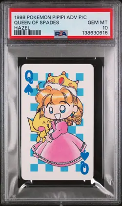 1998 POKEMON PIPIPI ADVENTURE PLAYING CARDS HAZEL QUEEN OF SPADES PSA 10 - Image 1