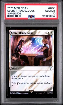 2025 MTG FINAL FANTASY COMMANDER SURGE FOIL #0253 SECRET RENDEZVOUS PSA 10 - Image 1