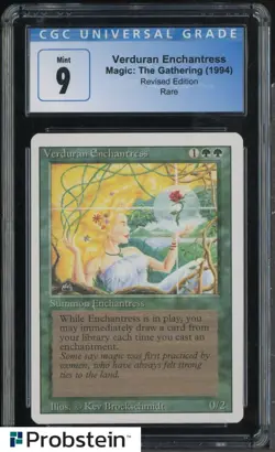 1994 MTG Magic The Gathering Revised Edition Verduran Enchantress CGC 9 MINT - Image 1