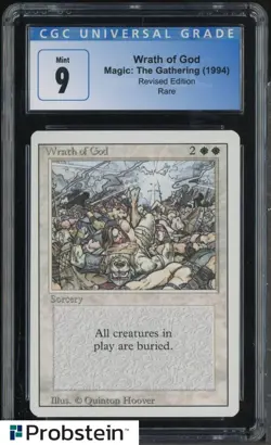 1994 MTG Magic The Gathering Revised Edition Wrath of God CGC 9 MINT - Image 1
