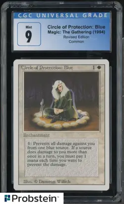 1994 MTG Magic The Gathering Revised Edition Circle of Protection: Blue CGC 9 - Image 1