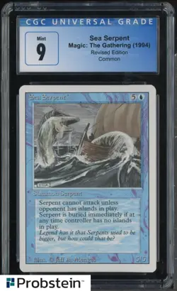 1994 MTG Magic The Gathering Revised Edition Sea Serpent CGC 9 MINT - Image 1