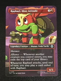 MTG Teenage Mutant Ninja Turtles Raphael, Most Attitude Borderless 0199 NM - Image 1