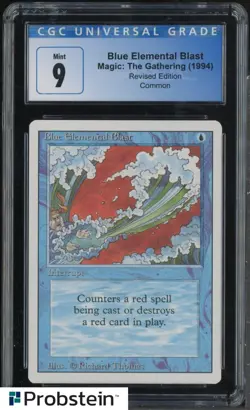 1994 MTG Magic The Gathering Revised Edition Blue Elemental Blast CGC 9 MINT - Image 1