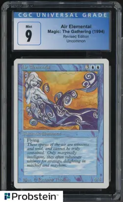 1994 MTG Magic The Gathering Revised Edition Air Elemental CGC 9 MINT - Image 1