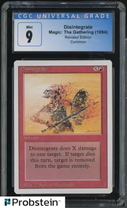 1994 MTG Magic The Gathering Revised Edition Disintegrate CGC 9 MINT - Image 1