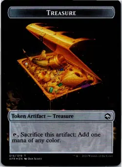 Treasure // Faerie Dragon Double-Sided Token T Foil Adventures in the Forgotten - Image 1