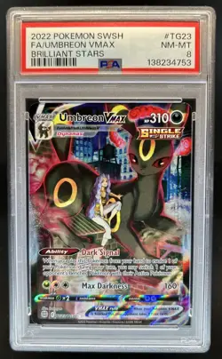 2022 Pokemon SWSH Brilliant Stars Umbreon VMAX Trainer Gallery #TG23/TG30 PSA 8 - Image 1