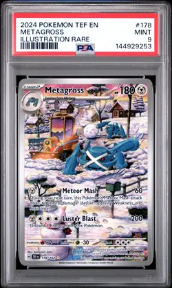 2024 POKEMON TEF EN-TEMPORAL FORCES ILLUSTRATION RARE #178 METAGROSS PSA 9 - Image 1