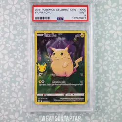 Pokemon Card Pikachu 005/025 Ultra Rare Sword Shield Celebrations Stamped PSA 9 - Image 1