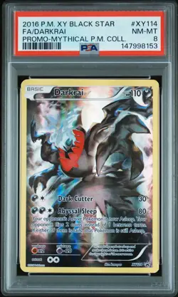 2016 POKEMON XY BLACK STAR PROMO MYTHICAL POKEMON COLL FULL ART/DARKRAI PSA 8 - Image 1