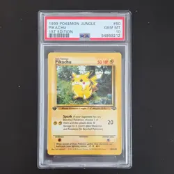 Pokemon TCG Pikachu Jungle 1st Edition PSA 10 60/64 Regular Common English - Image 1