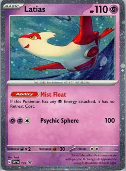 Pokemon TCG Latias 139/215 Scarlet Violet Black Star Promos Holo NM - Image 1