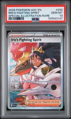 2026 POKEMON ASCENDED HEROES SPECIAL ILLUSTRATION IRIS'S FIGHTING SPIRIT PSA 10 - Image 1