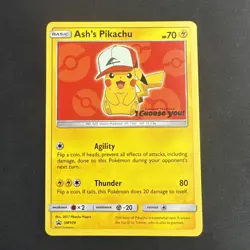 Ash's Pikachu SM109 Sun & Moon Black Star Promo Pokemon - Image 1
