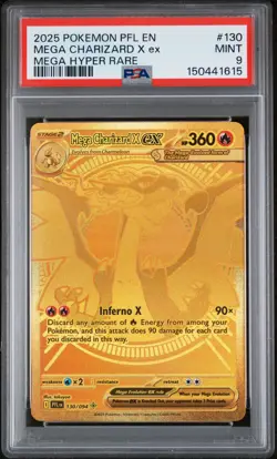 2025 POKEMON PFL EN-PHANTASMAL FLAMES MEGA HYPER RARE MEGA CHARIZARD X EX PSA 9 - Image 1