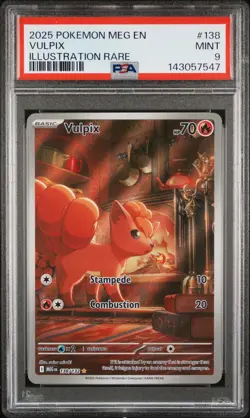 2025 POKEMON MEG EN-MEGA EVOLUTION ILLUSTRATION RARE #138 VULPIX PSA 9 - Image 1