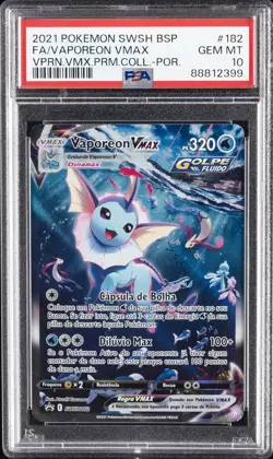 2022 POKEMON SWSH BLACK STAR PROMO #182 FULL ART/VAPOREON VMAX PSA 10 - Image 1