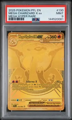2025 POKEMON PFL EN-PHANTASMAL FLAMES MEGA HYPER RARE MEGA CHARIZARD X EX PSA 9 - Image 1