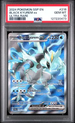2024 Pokemon Ssp En-Surging Sparks #218 Black Kyurem Ex Ultra Rare PSA 10 - Image 1