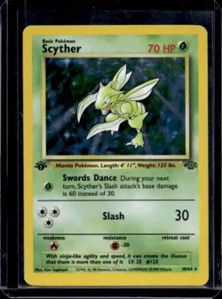1999 Pokemon Jungle 1st Edition Scyther #10/64 - Image 1