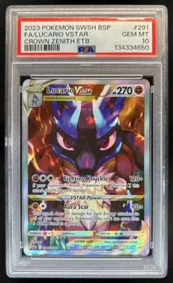 2023 Pokemon SWSH Black Star Promos Lucario VST #SWSH291 PSA 10 GEM MINT - Image 1