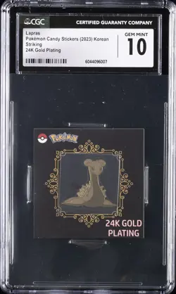 2023 POKEMON 24K GOLD PLATING CANDY STICKER LAPRAS CGC 10 GEM MINT - Image 1